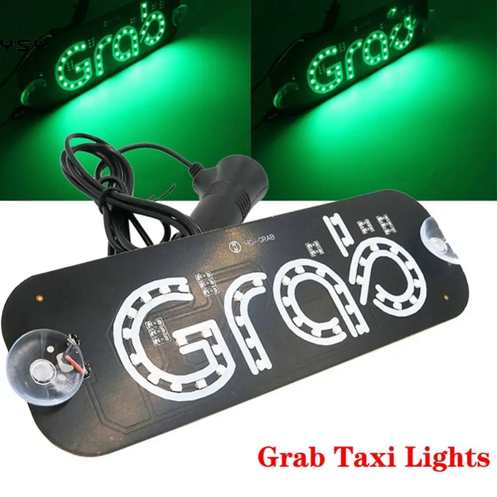 Lampu sinyal suar ambil LED taksi, dengan saklar 39SMD 2835 lampu sinyal mobil Panel lampu hijau lampu indikator bak Aksesori Mobil