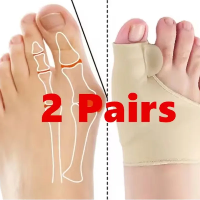 Corrector de dedos ortopédico pies cuidado de los pies hueso pulgar ajustador corrección suave pedicura calcetines juanete enderezador (1 par/2 pares)