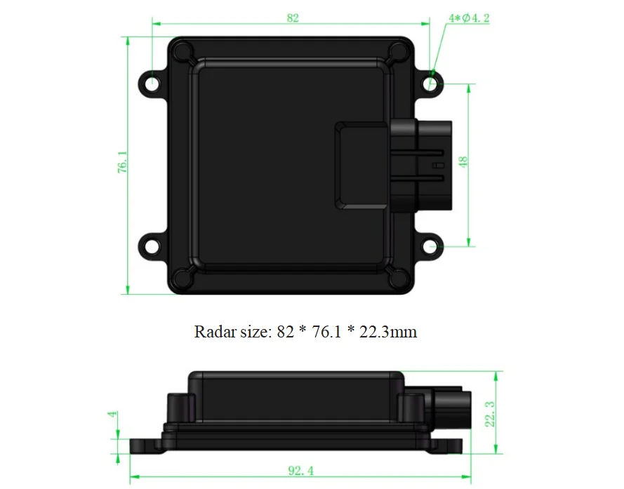 YS-R77G K1-1 Wasserdichtes LKW-Parksensor-Kit, System zur Erkennung des toten Winkelradars und Autoalarmsystem