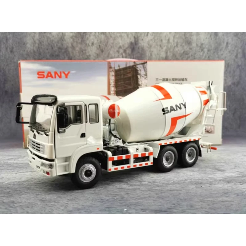 1:35 Scale SANY Concrete Mixer Truck Cement Tank Truck Engineering Machinery Alloy Model Collection Souvenir Display Gift Toy