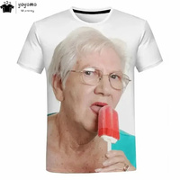 Fashion Senior Women Licking Red Popsicle 3D Printed Graphic T shirts Mens Clothing T-shirts for Men Summer Short Sleeve Tee Top