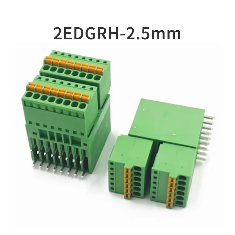 (1 Pcs) 2EDGD 2EDGRH-2.5mm Double Row Plug-in PCB Terminal Blocks Screwless Double Row Bent Pin Mating Plug 2P 3P 4P 5P 6P~12P