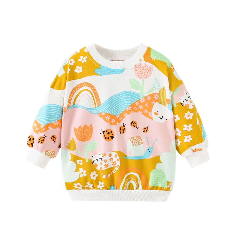 Jumping Meters 2-7T Autumn Spring Fashion Girls Sweatshirts Girls Toddler Kids Clothing Sport Baby Hooded Shirts Clothes Shirts