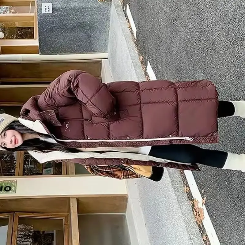 

Новое зимнее пальто-парка, женская куртка на хлопковой подкладке, женское длинное свободное толстое теплое пуховое пальто, ветрозащитная зимняя верхняя одежда с капюшоном, женская