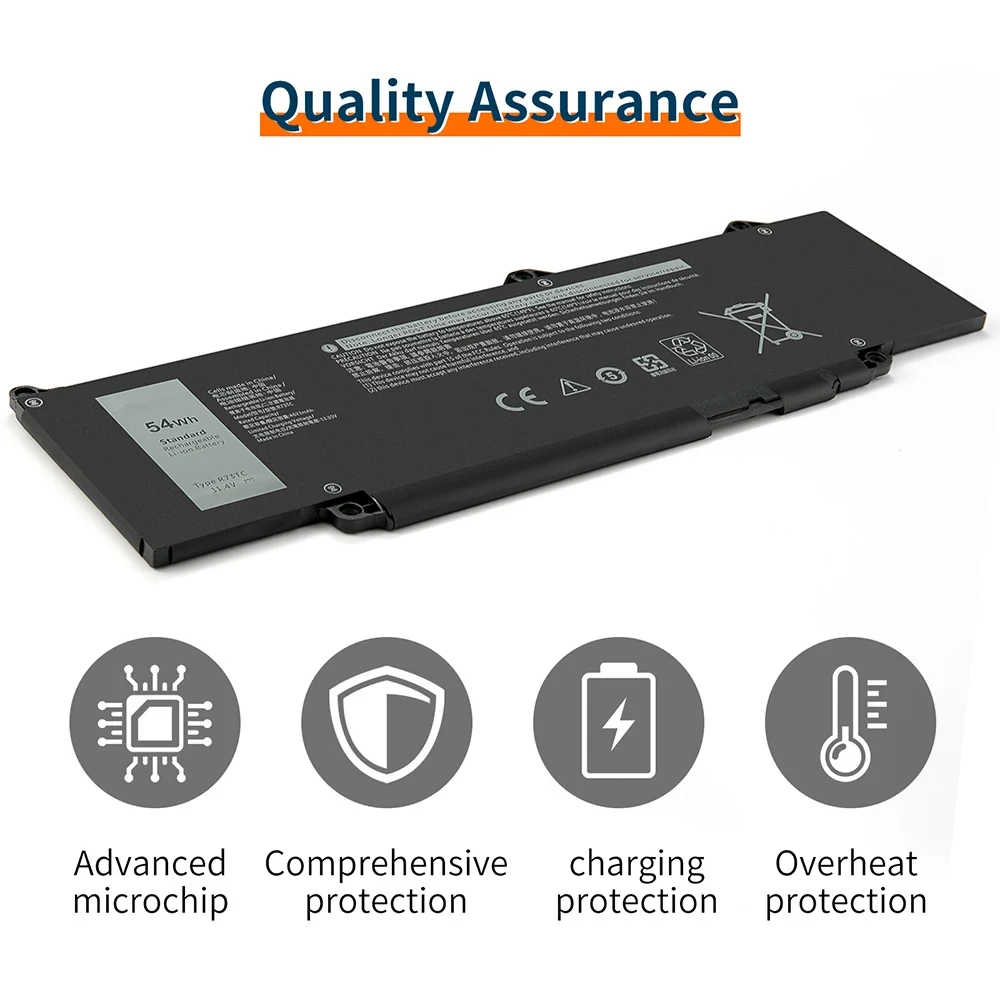 BVbh R73TC Batería genuina R73TC, JTG7N KDM9P, GTG7N 54Wh para Dell Latitude 3340,3440 Precision 3480,3580 2 en 1