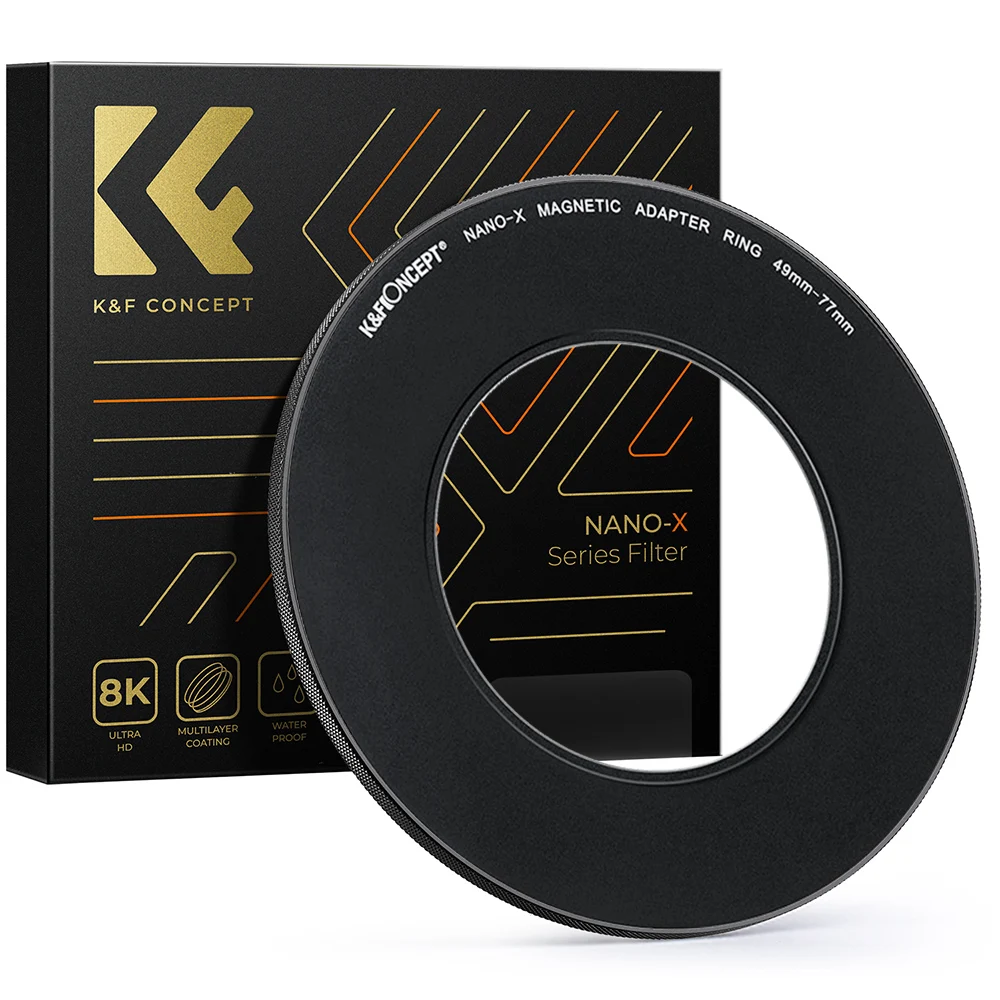 K&F Concept Magnetic Step Up Ring Metal Stepping Ring 49-77mm 52-82mm 67-82mm For Canon Nikon Sigma Tamron Sony Fuji Camera Lens