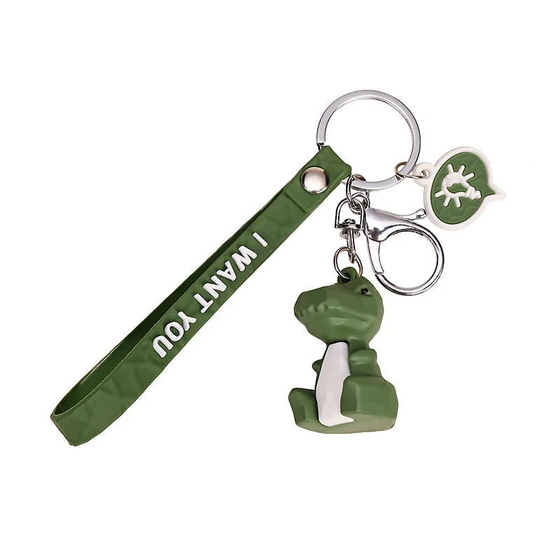 2025 minso silicone soft rubber little dinosaur cartoon animal figurine keychain pendant creative