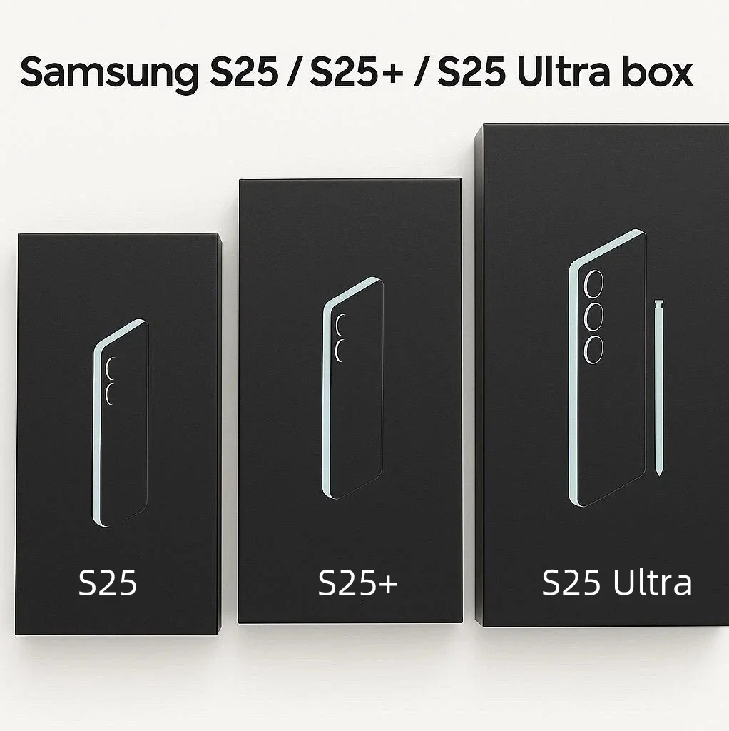 

Mobile Phone New Packing Box For Samsung Galaxy S22 S23Plus S24Ultra S25 Edge FE Empty Boxes with User Manual Pin Seal Stickers