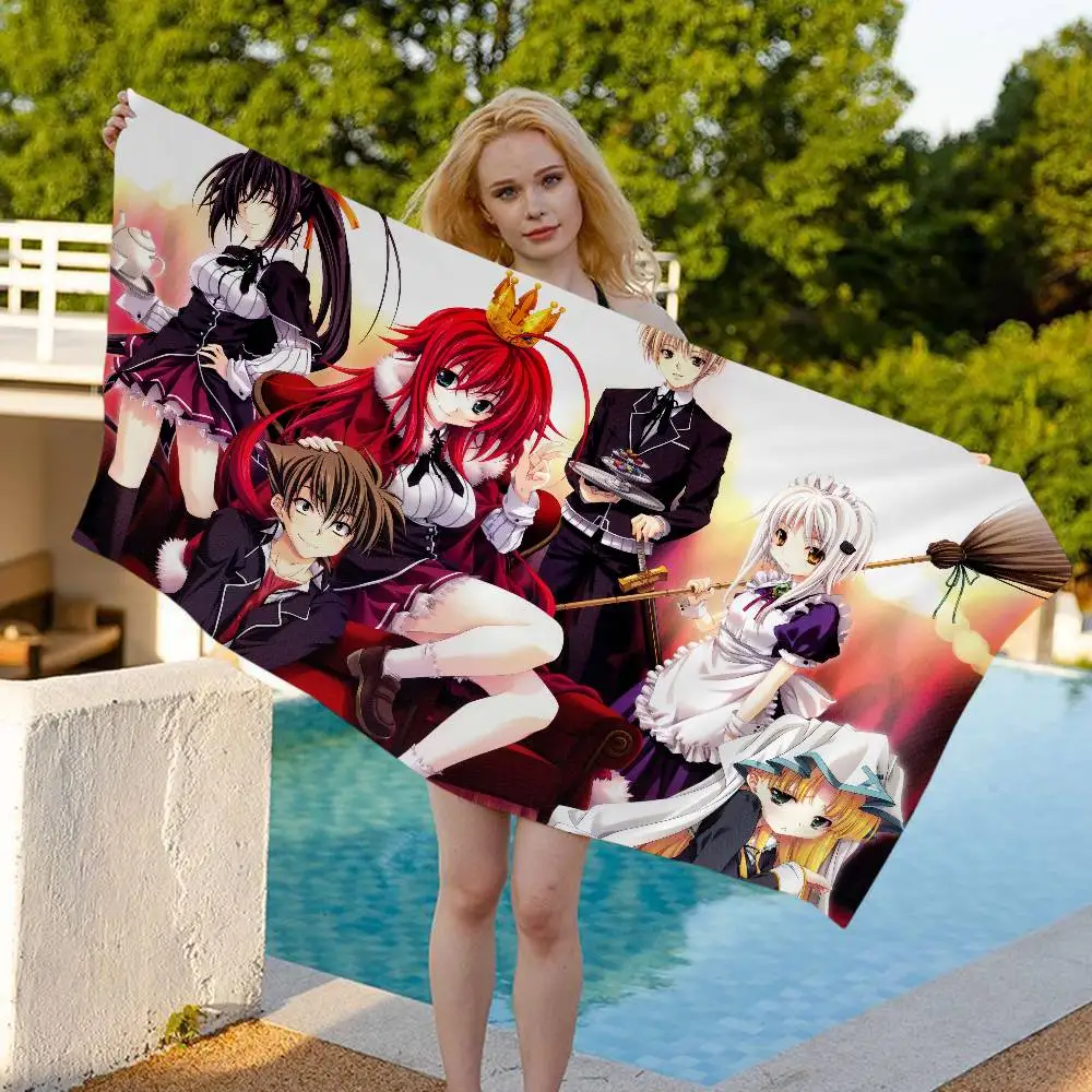 High School DxD Beach Towel Colorful Bath Towels For Girl Microfiber Quick Dry Custom Sand Free Beach Yoga Spa Gym Pool
