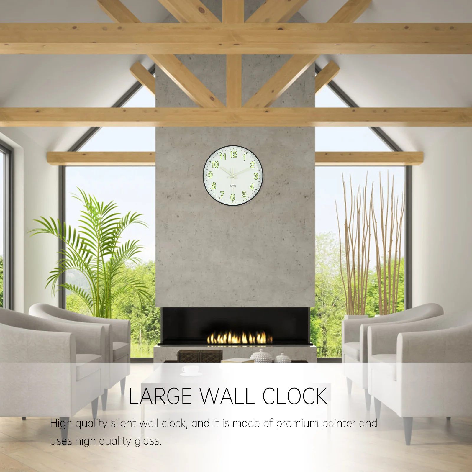 

Quiet Movement Number Clock Luminous Home Decor Supplies Digital Wall Creative Mute