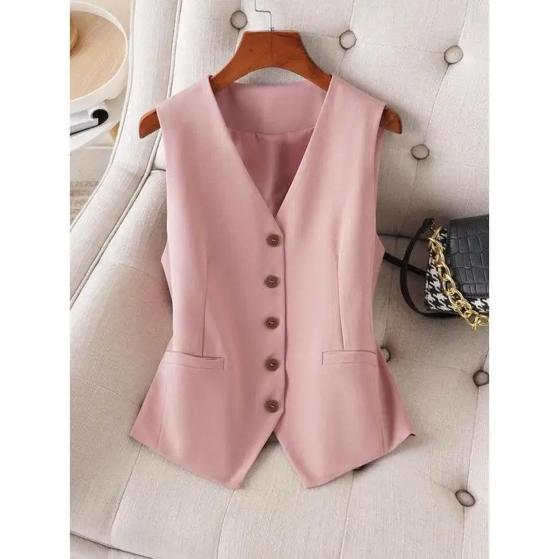 Women's Slim Short Vest Fashionable Fitted Waistcoat Polyurethane Elastic Fiber Inner Wear Casual Winter Style