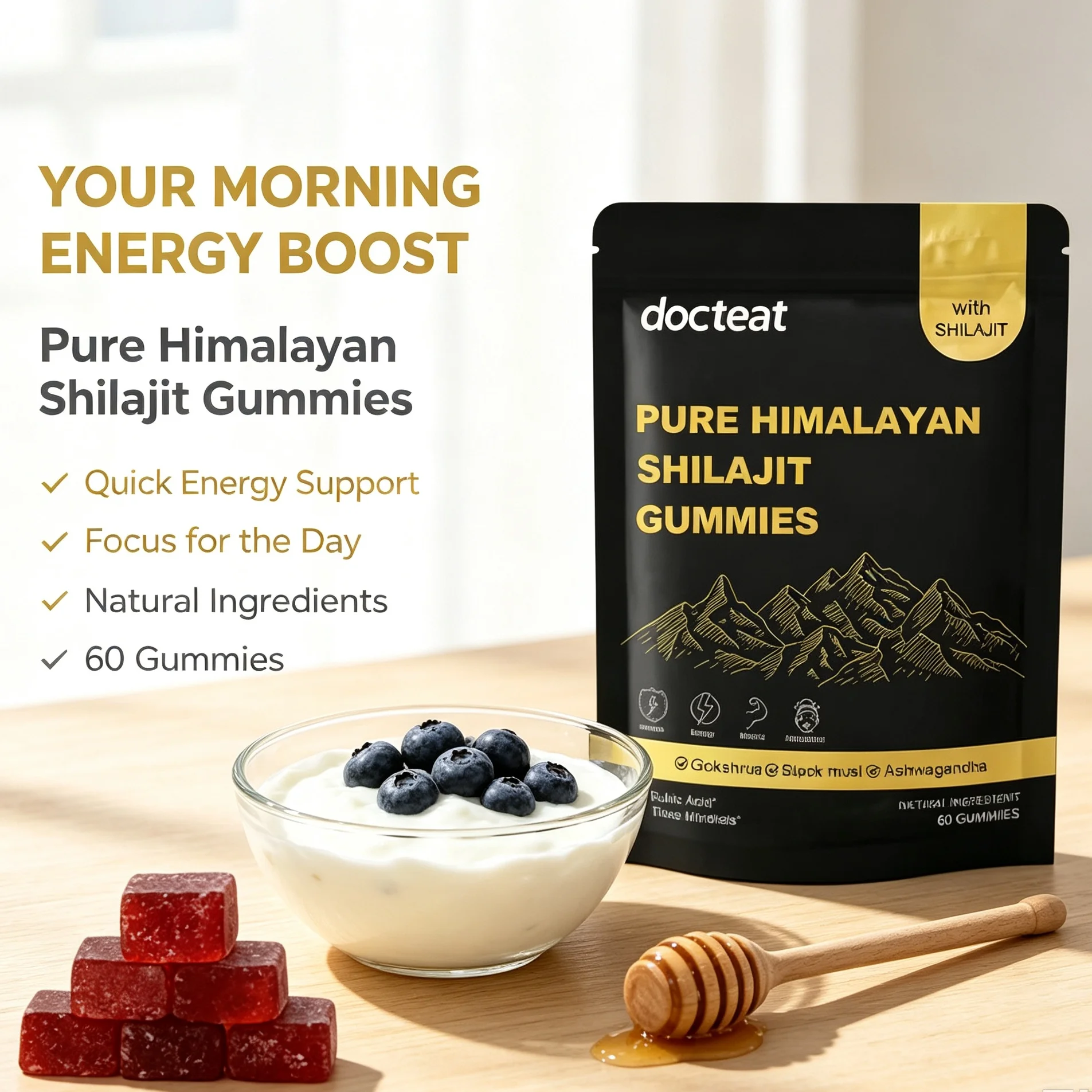 Shilajit Resin Pure - Shilajit Gummies High Potency Pure Organic