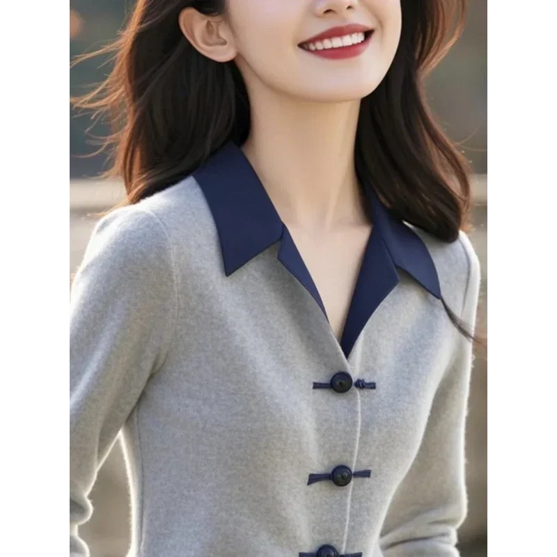 Pull à manches longues à col rabattu pour femmes, pull d'hiver, vêtements d'automne, document d'abonnés