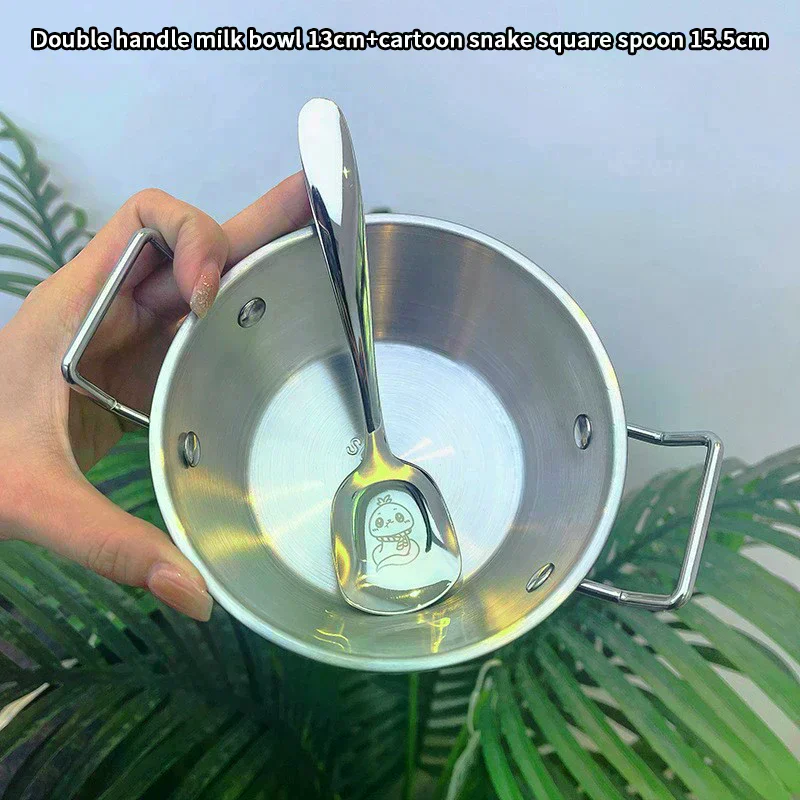 Solo Item Korean Culinary Style Bowl; Lasting Stainless Steel Rice Wine Cup; Double-Fisted Snacks Plate; Instant Ramen Bowl