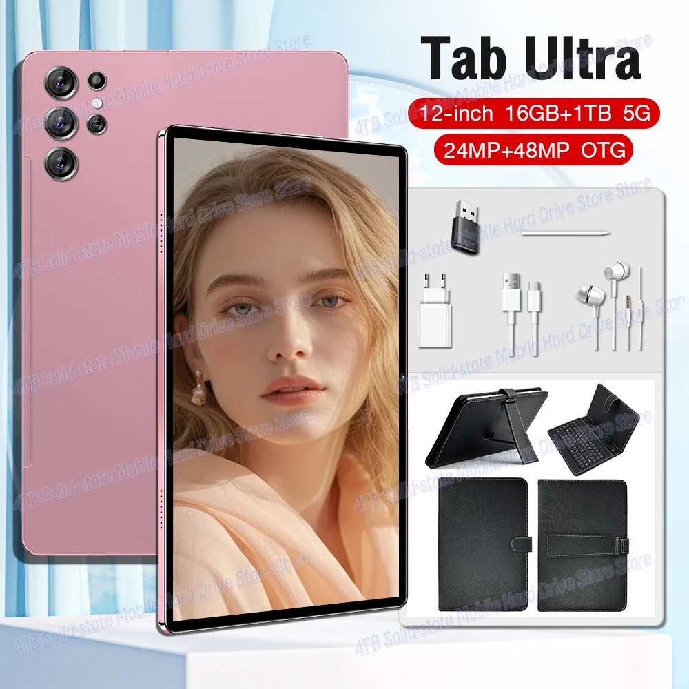 Original New Tablet Ultra Pad 2024 16G+1TB Android 13 Tablet PC 12 Inch Snapdragon 8 gen2 WIFI 5G tablets Learning entertainment