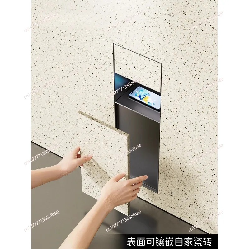 2025 Upgraded Stainless Steel Recessed Trash Can | In-Wall Tissue Box | Space-Saving for Small Bathrooms | Easy Install