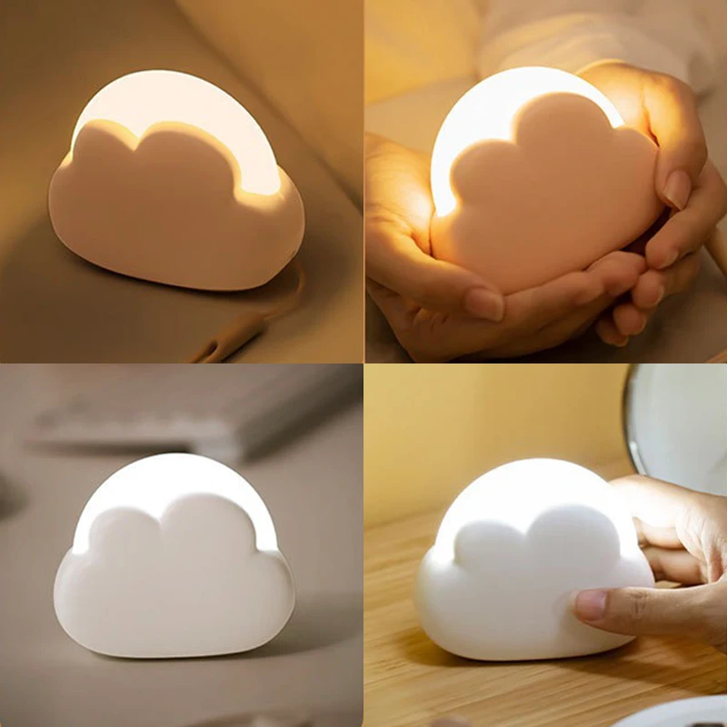 USB Wireless Night Light Mini Adorable Cloud Shape LED Night Lighst For Bedroom Baby Children Bedroom Desktop Decoration Lamps