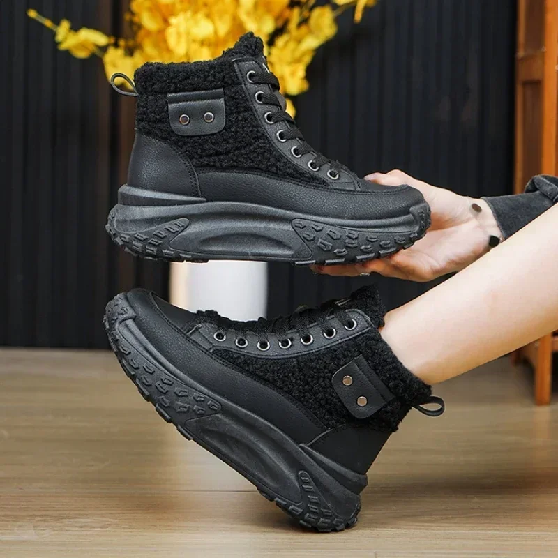 2014 New Winter Women Boots Winter Plush Thick Soled Snow Boots Women Cotton Shoes Platform Sneakers Zapatillas Deporte