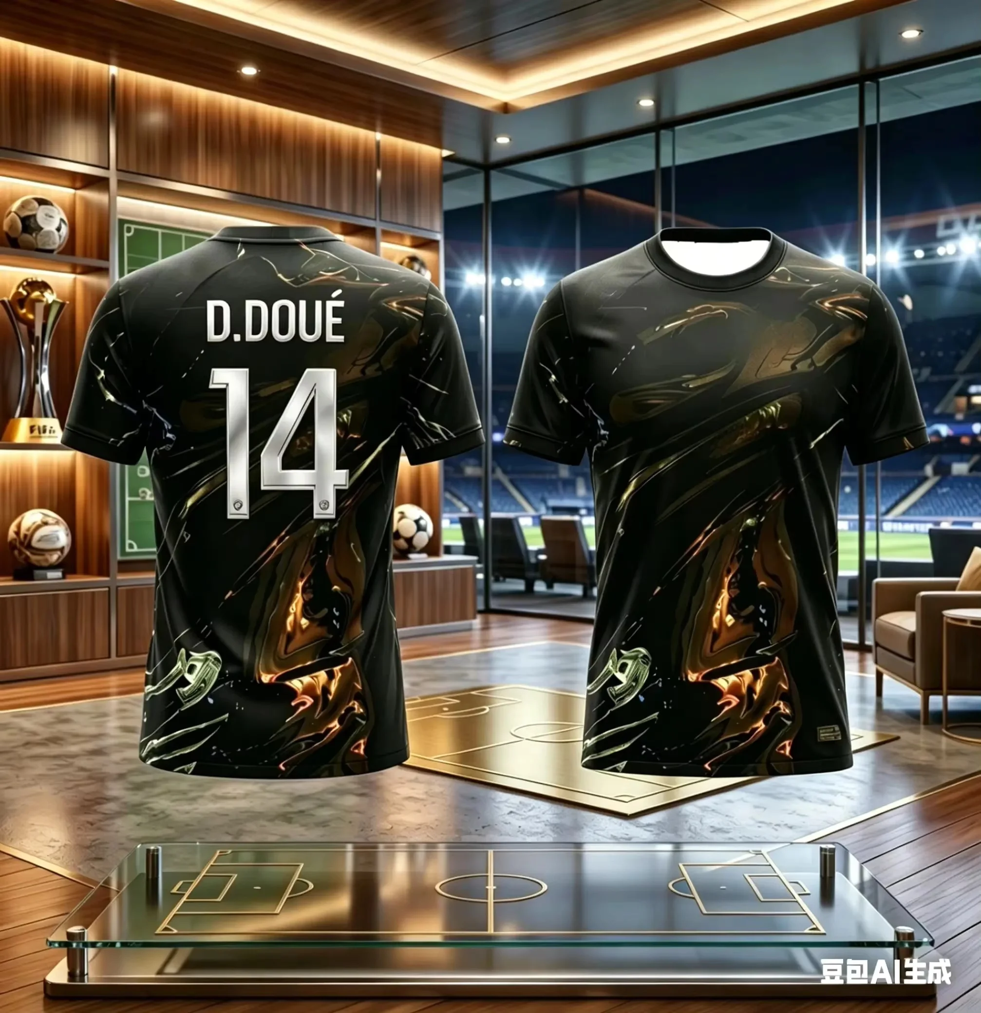 Nova Camiseta de Futebol PSG para Homens, Estampa Preta e Dourada, Camisa de Futebol Respirável e de Secagem Rápida, Top Esportivo para Treinamento, Ideal para Combinar em Família