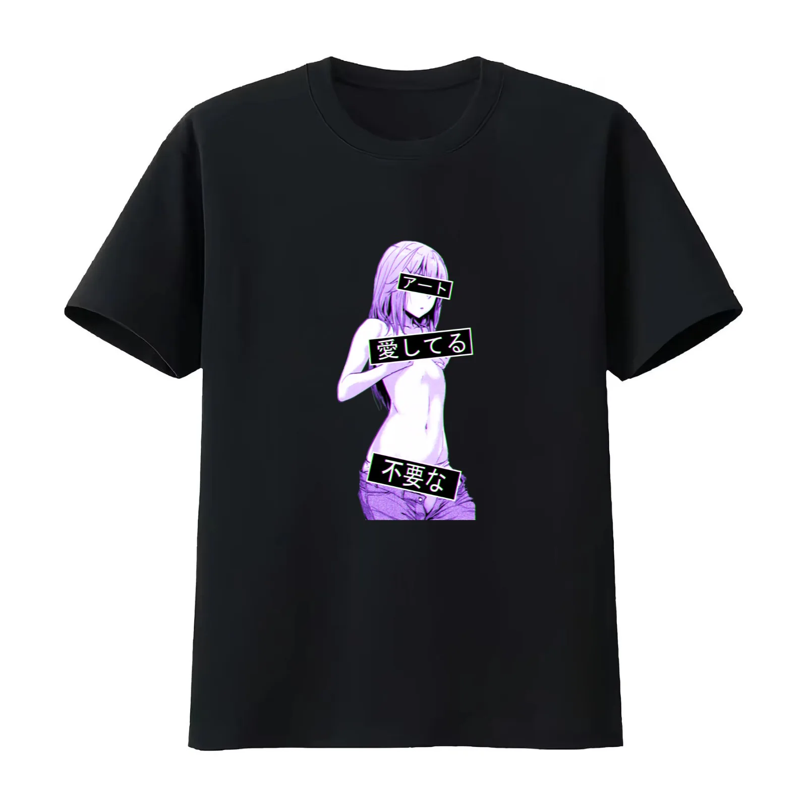 Aesthetic Japanese Girl 6 T-Shirt Summer Casual Cotton Tee Oversized Streetwear Tops Vintage Graphic Print Unisex Men Women