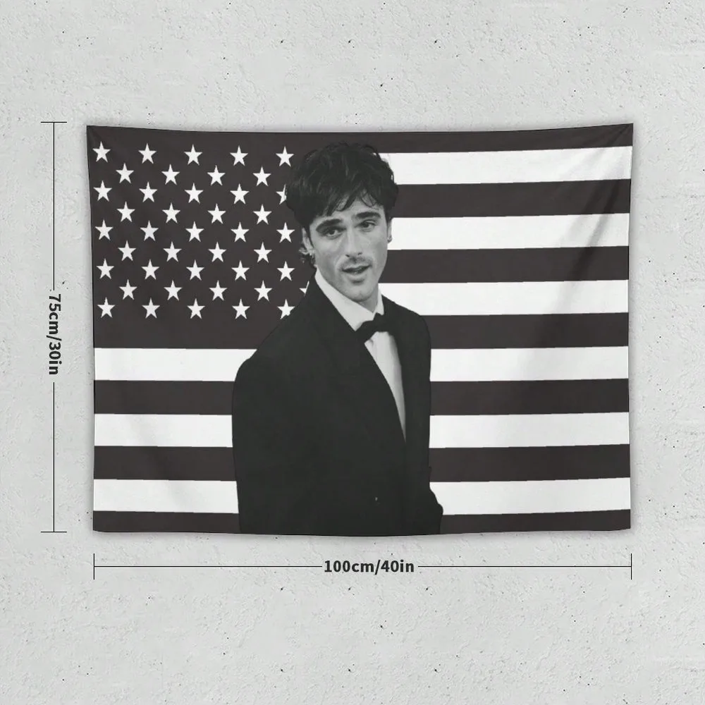 1PC Actor J-Jacob Elordi Printed American Flag Tapestry Flag, Unique Home Decoration, Suitable For Bedroom, Living Room