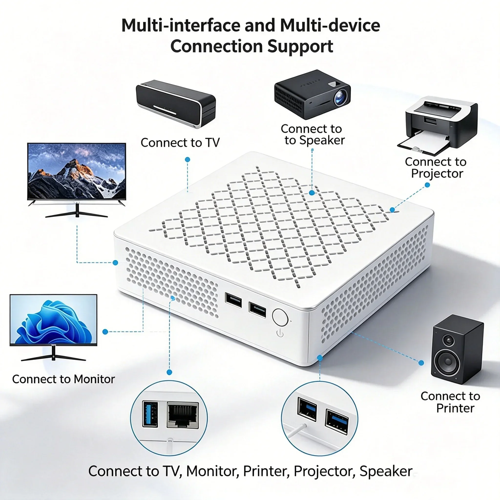Mini PC Intel Core I3 Intel Core I5 Intel Core I7 Dual USB Ports For Home Office Entertainment Business Desktop Mini Computer