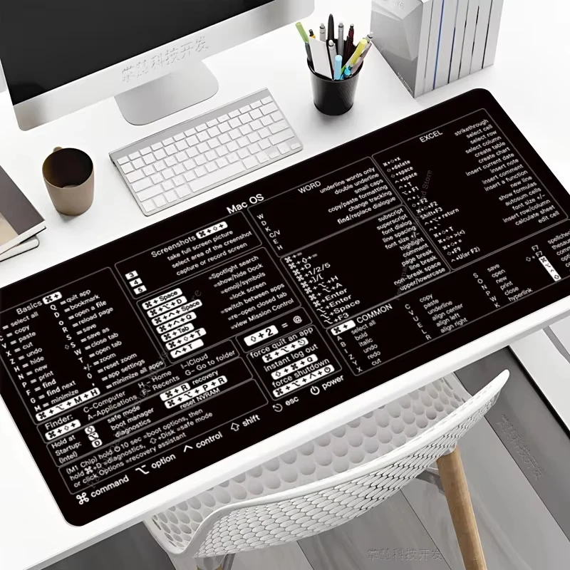 For MAC OS Cheat Sheet Mouse Pad New Large For Word Excel Shortcuts Keyboard Candlestick Patterns Overlock Desk Mat Office User
