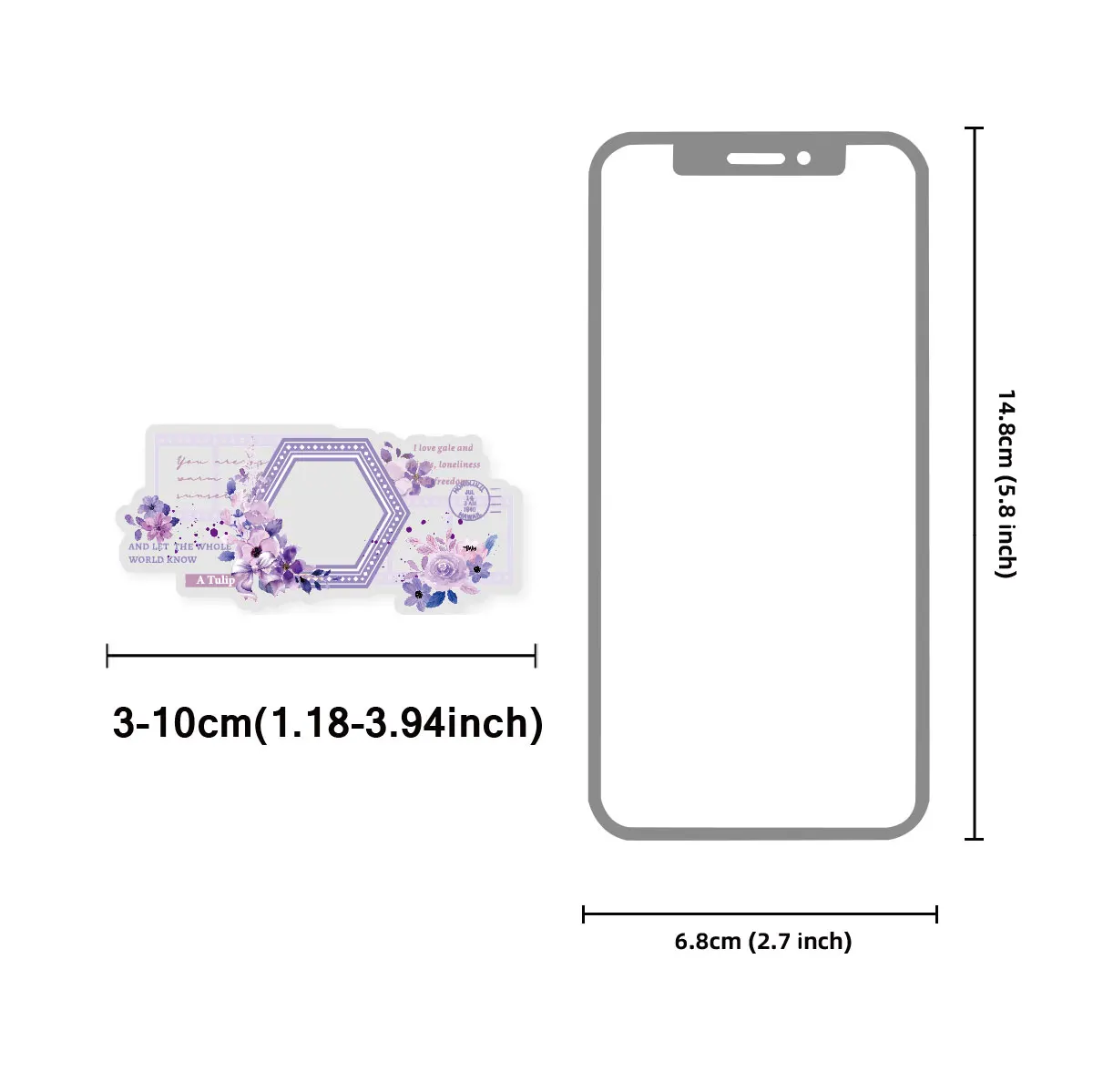 10pcs Purple  Flower and Person Stickers for Laptops, Scrapbooks, Suitcases, Notebooks, Kids Crafts, Decorative Paper Stickers