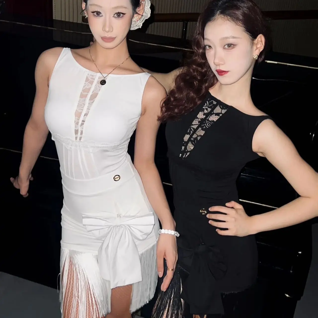 

2025 сексуальное платье для латинских танцев для женщин, топ без рукавов, юбка с кисточками, чача-самба, женская одежда для выступлений, DN22248