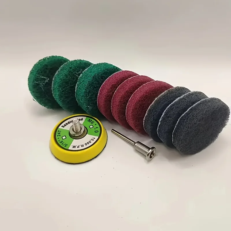 11 Piece Set, 2-Inch 50mm Cleaning Cloth, Strong Friction to Remove Rust Stains, Grinding Wheel Polishing Disc