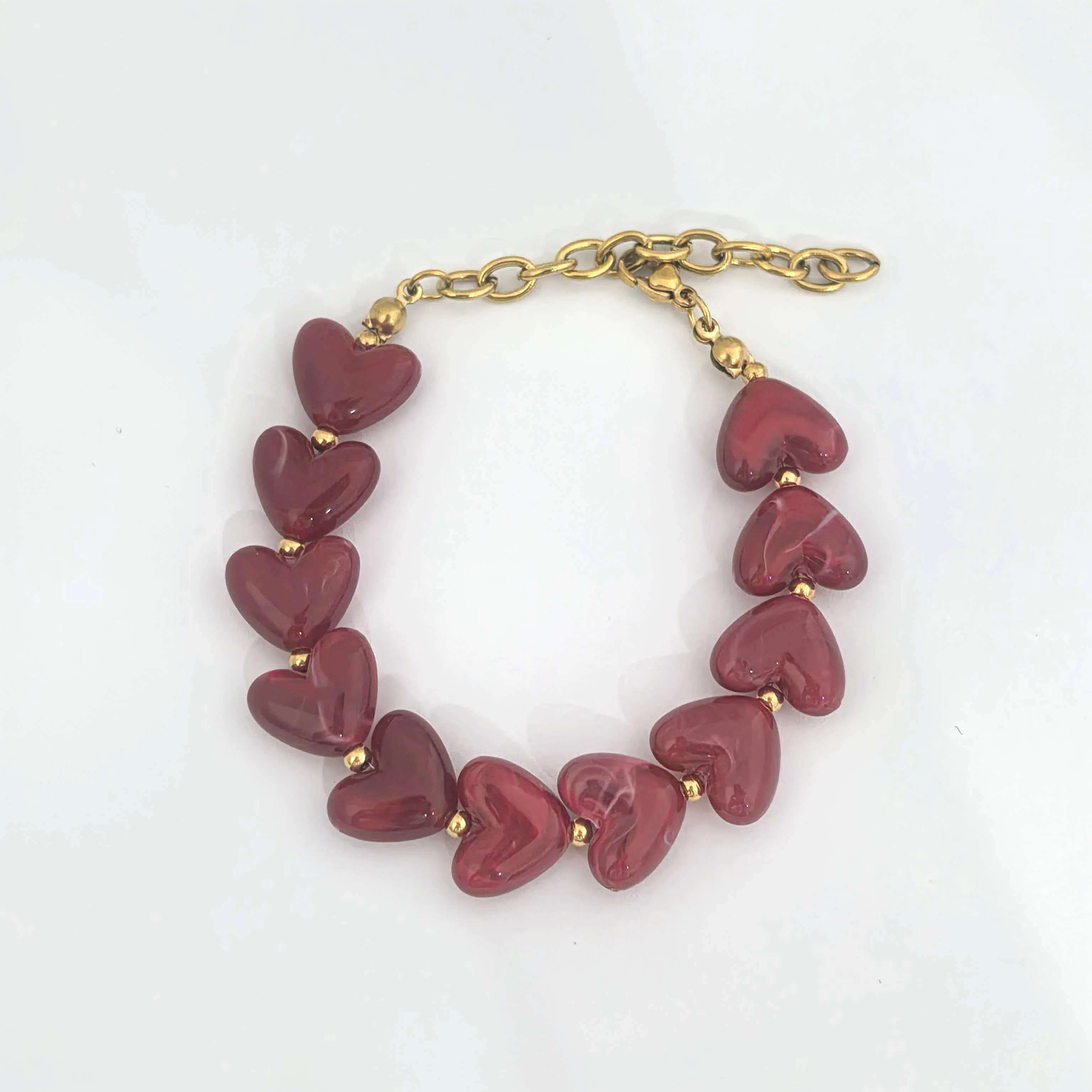 خمر الحب الراتنج القلب قلادة المرأة المختنق الذهب اللون الخرز الفولاذ المقاوم للصدأ الأبيض الأحمر الأخضر القهوة مقاوم للماء Diy بها بنفسك الشتاء