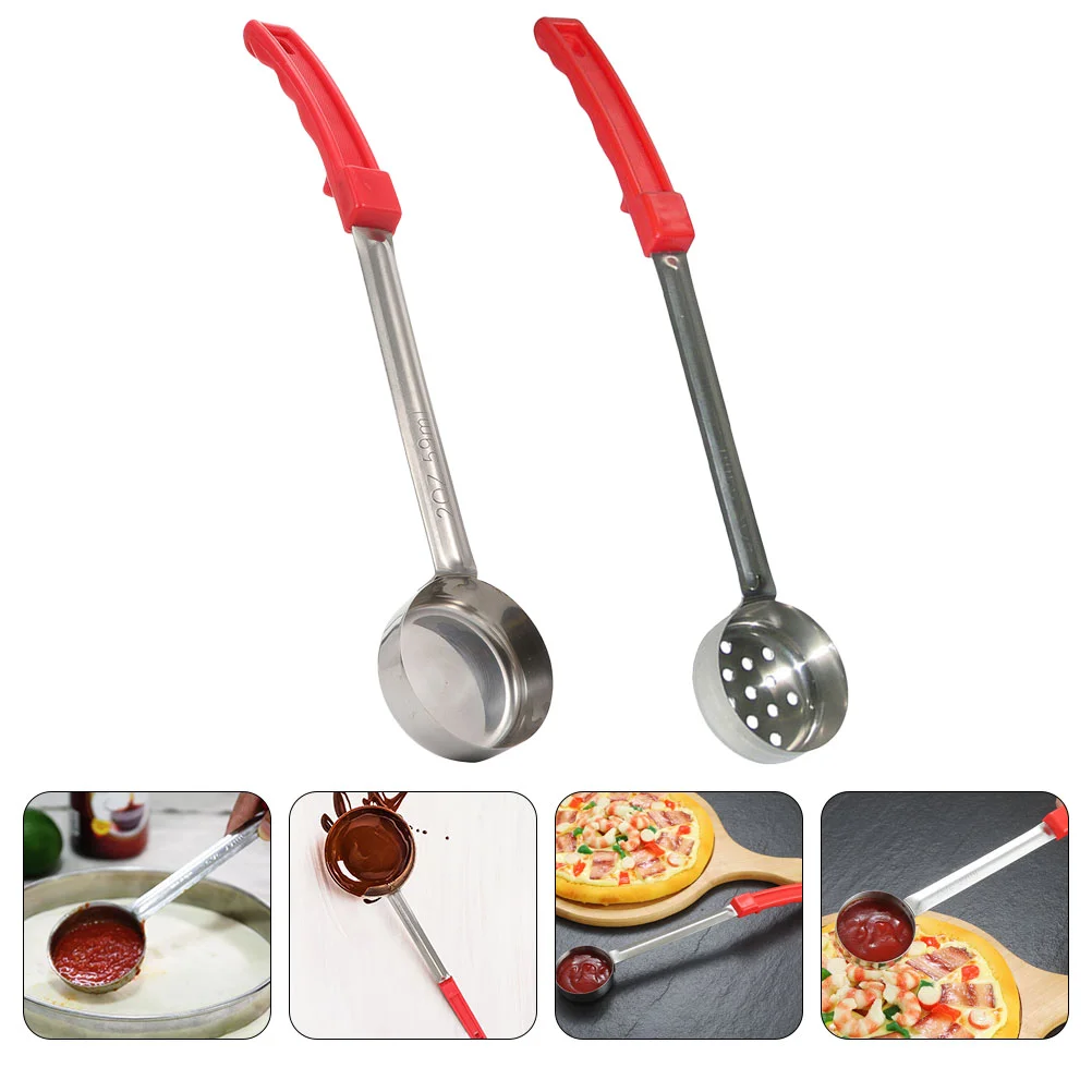 2 Pcs Measuring Serving Ladle Pizza Sauce Spoon Pasta Food Portion Control Scoop