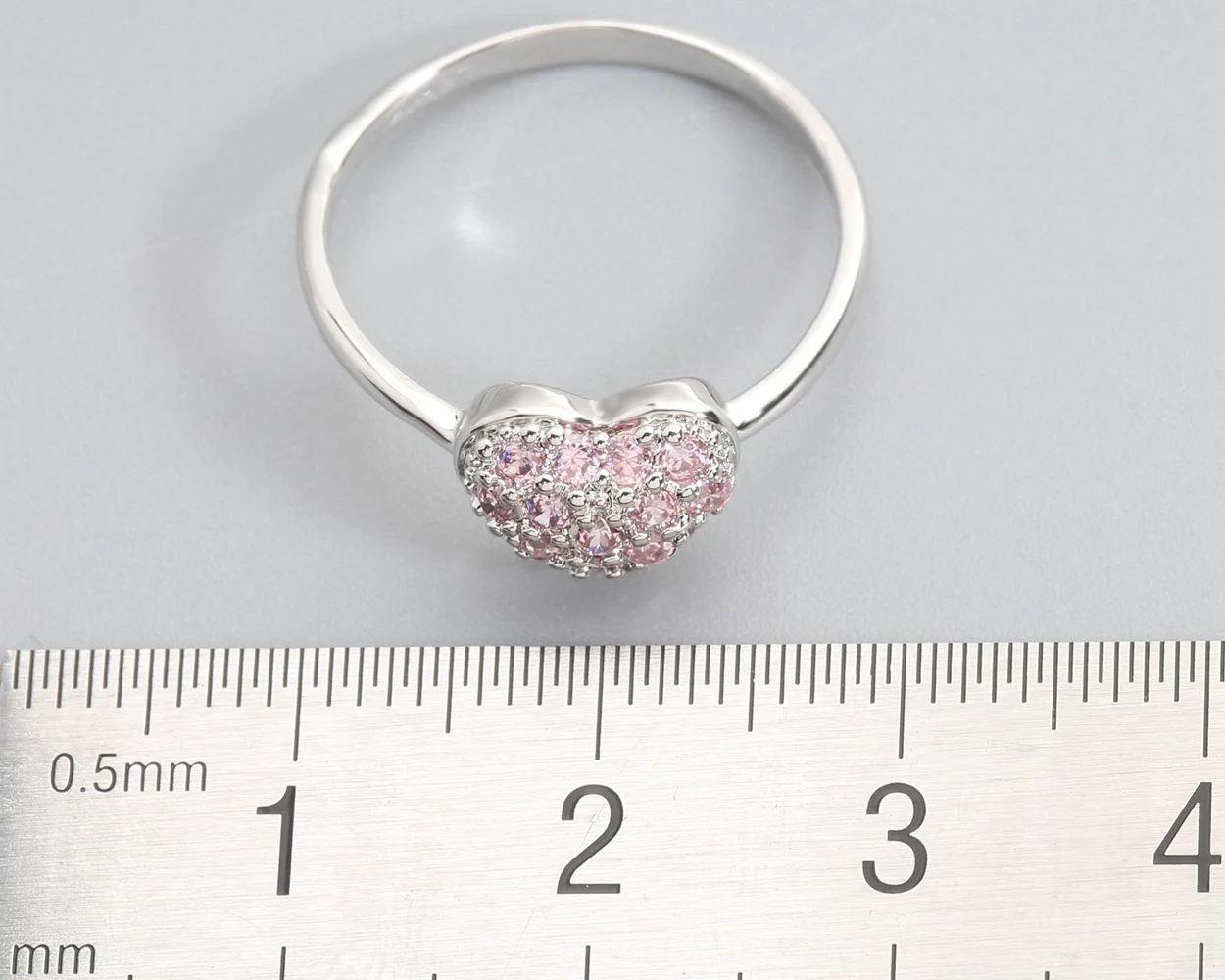 2*2mm Pink Kunzite6  925 Sterling Silver Ring Q1095-F