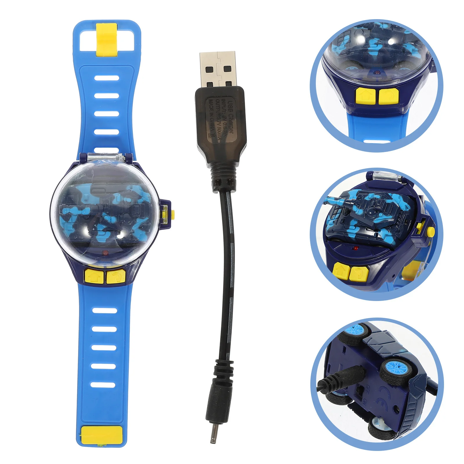 1 مجموعة ساعة التحكم عن بعد للأطفال Rc سيارة قابلة للشحن سباق كهربائي ألعاب صغيرة سباق السيارات لعب ساعة خزان التحكم #5