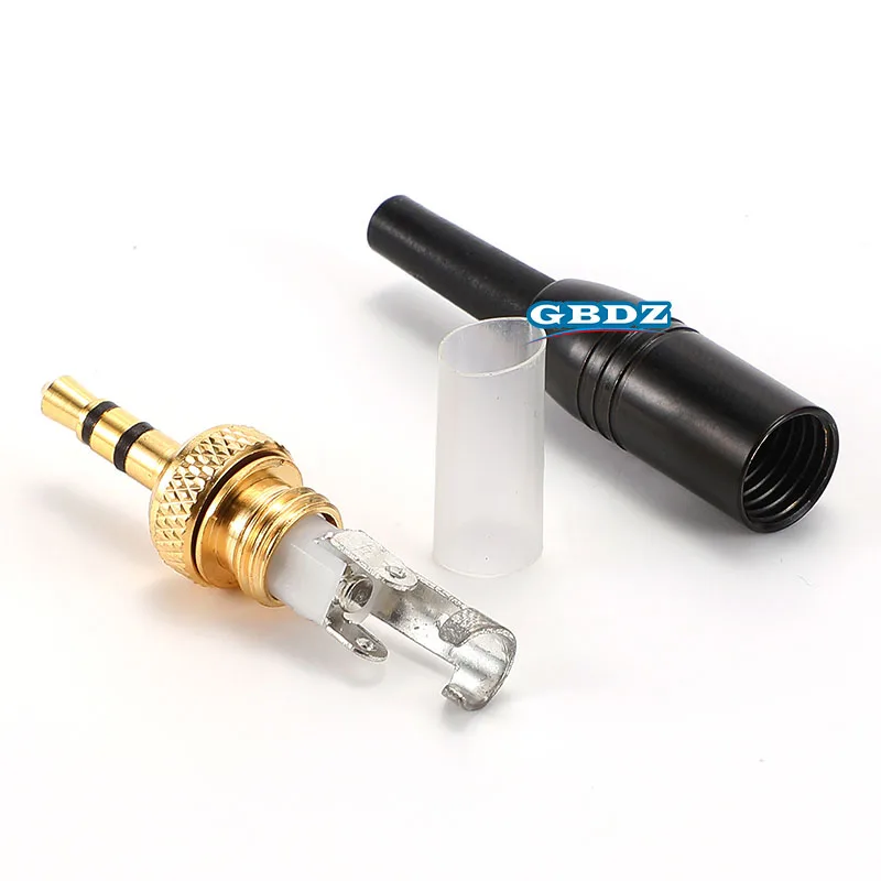 Gold Plated 3.5mm Audio Plug   Stereo Headphone Plug With Thread Lock cable plug, 2/3/4 Section  AUX terminal Car Mobile Audio