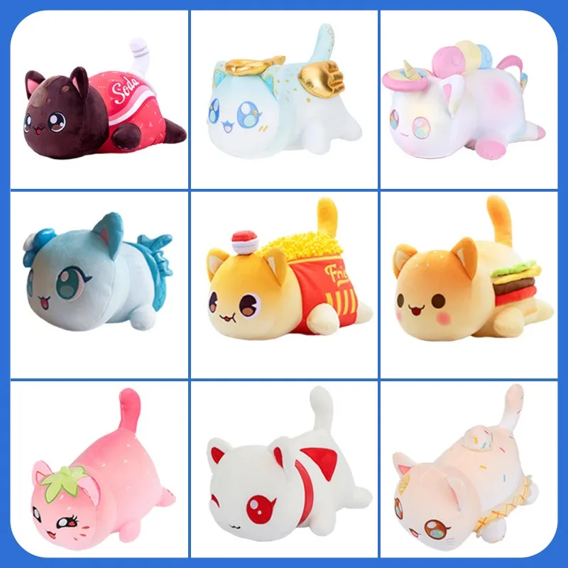

Новый 26 см Kawaii Aphmau плюшевый кот плюшевая игрушка кукла гамбургер картофель фри кошка мягкая подушка украшения для комнаты подарок на день рождения для девочки Рождественский подарок