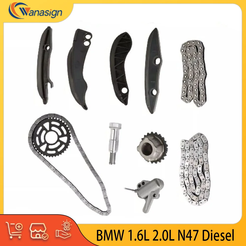 

AUTO ENGINE PARTS Timing chain kit Fit For BMW 1 2 3 4 5 X1 X3 X5 MINI 2.0L 2.0T L4 Diesel N47D20A N47D20C N47D16A 2004-2020