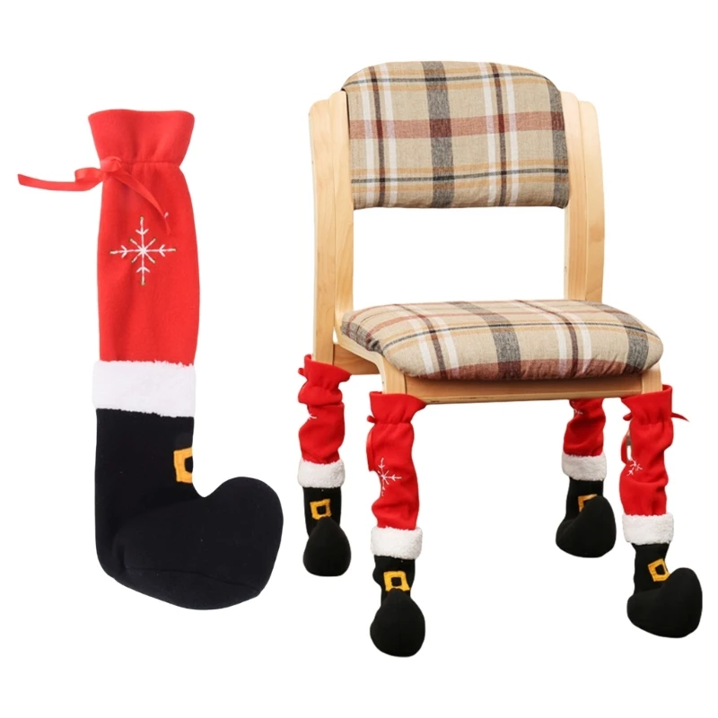 Christmas Decoration 42cm Creative Cartoon Table Chair Leg Socks Furniture Protective Cover for Home Resturant Tables Decoration