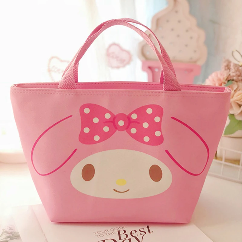 New Hello Kitty Cinnamoroll Sanrio Kawaii Anime Storage Hangbag Cute Cartoon My Melody Bento Lunch Box Lovely Gifts for Girls