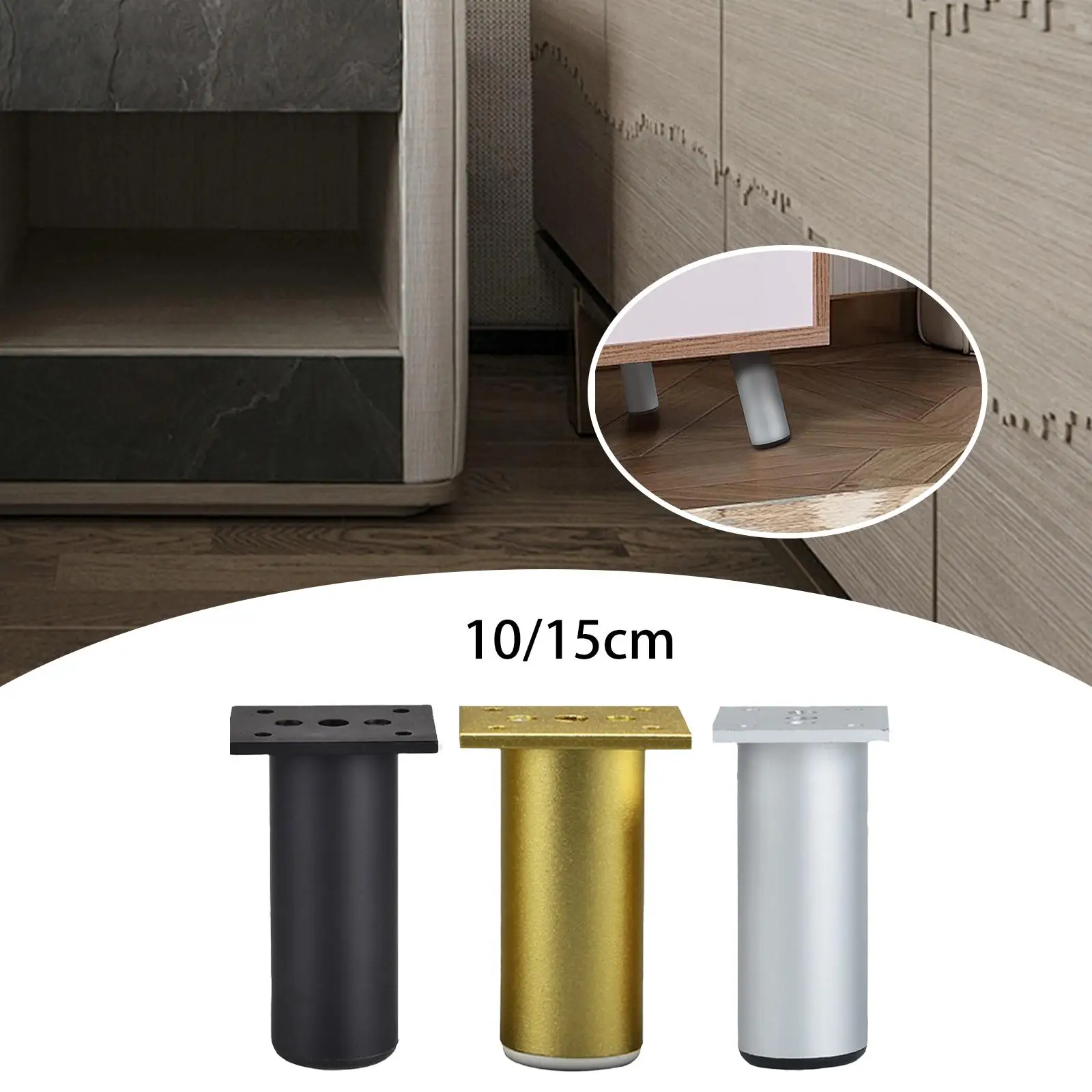 4x Furniture Foot Multifunction Easy to Install Bed Supports Legs Cabinet Foot Legs for Wardrobes Dresser Beds Sofas Shelves