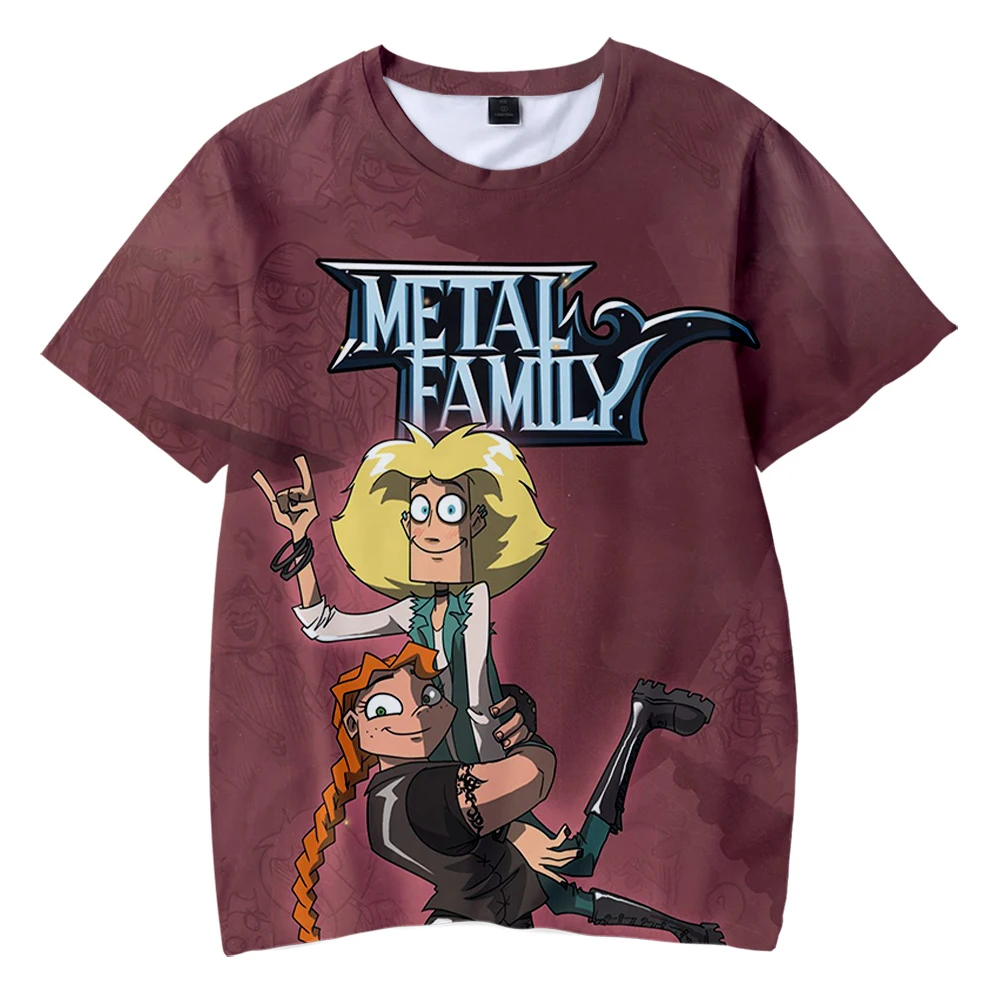 Metalen Familie 3D Prints T-shirts Vrouwen Mannen Fashion Zomer Korte Mouw T-shirts Unisex Casual Streetwear Kleding