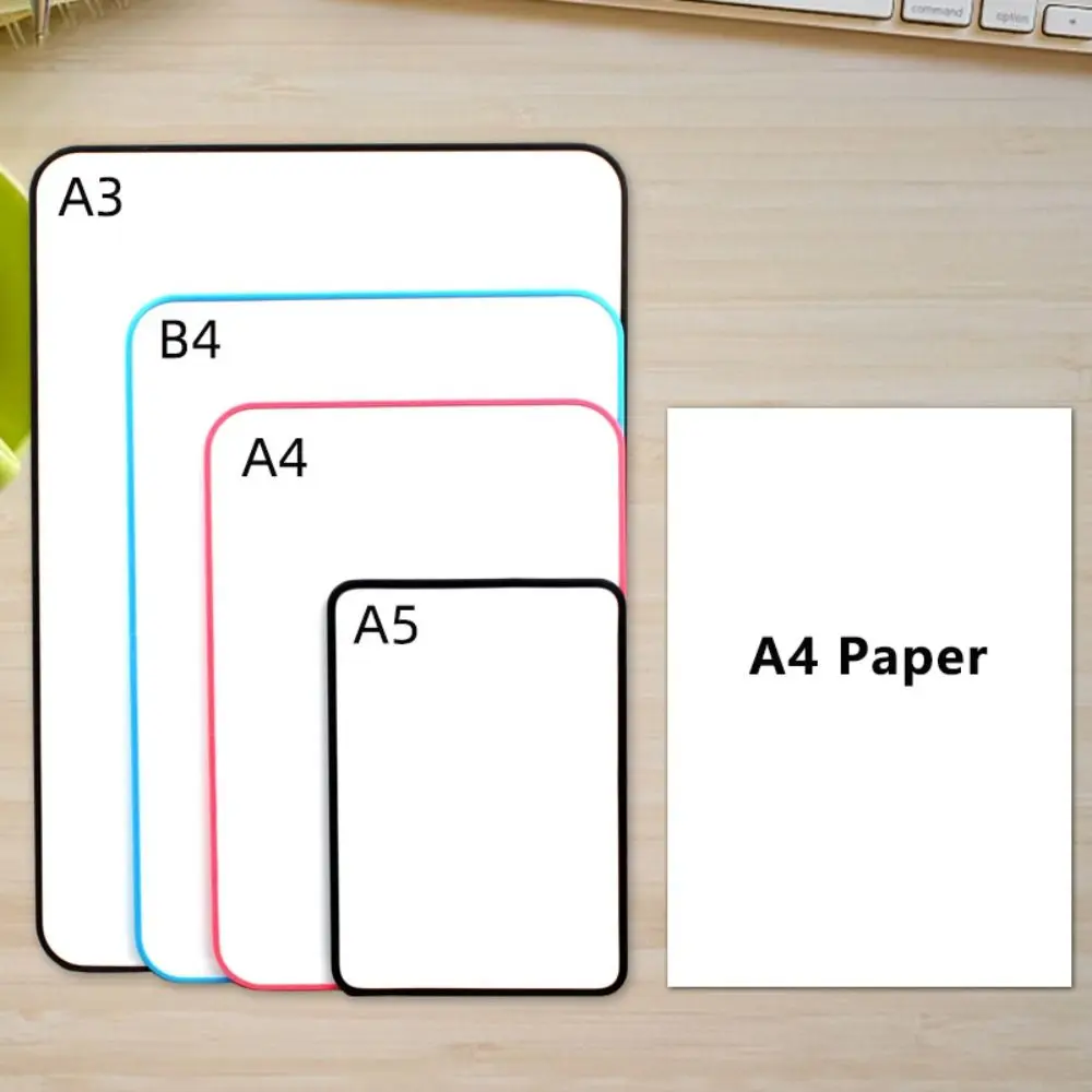 Pizarra Blanca A5/A4/B4/A3, Pizarra de Doble Cara para Dibujar y Escribir, Reutilizable, Magnética, Borrable, para Niños