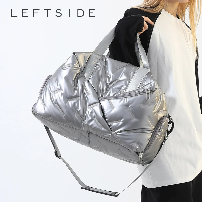 LEFTSIDE Retro Designแฟชั่นผู้หญิงกระเป๋าถือเงินขนาดใหญ่2023ฤดูหนาวหนังสีทึบCrossbodyกระเป๋าหญิงไหล่กระเป๋า