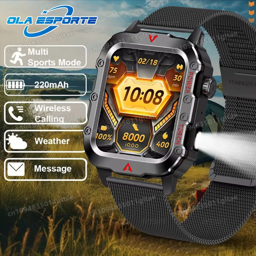 

Новые военные смарт-часы 2026 года для мужчин, IP68 5ATM, для активного отдыха, фитнес-трекер, мониторинг здоровья, 1,75-дюймовый экран, Bluetooth-звонки, смарт-часы