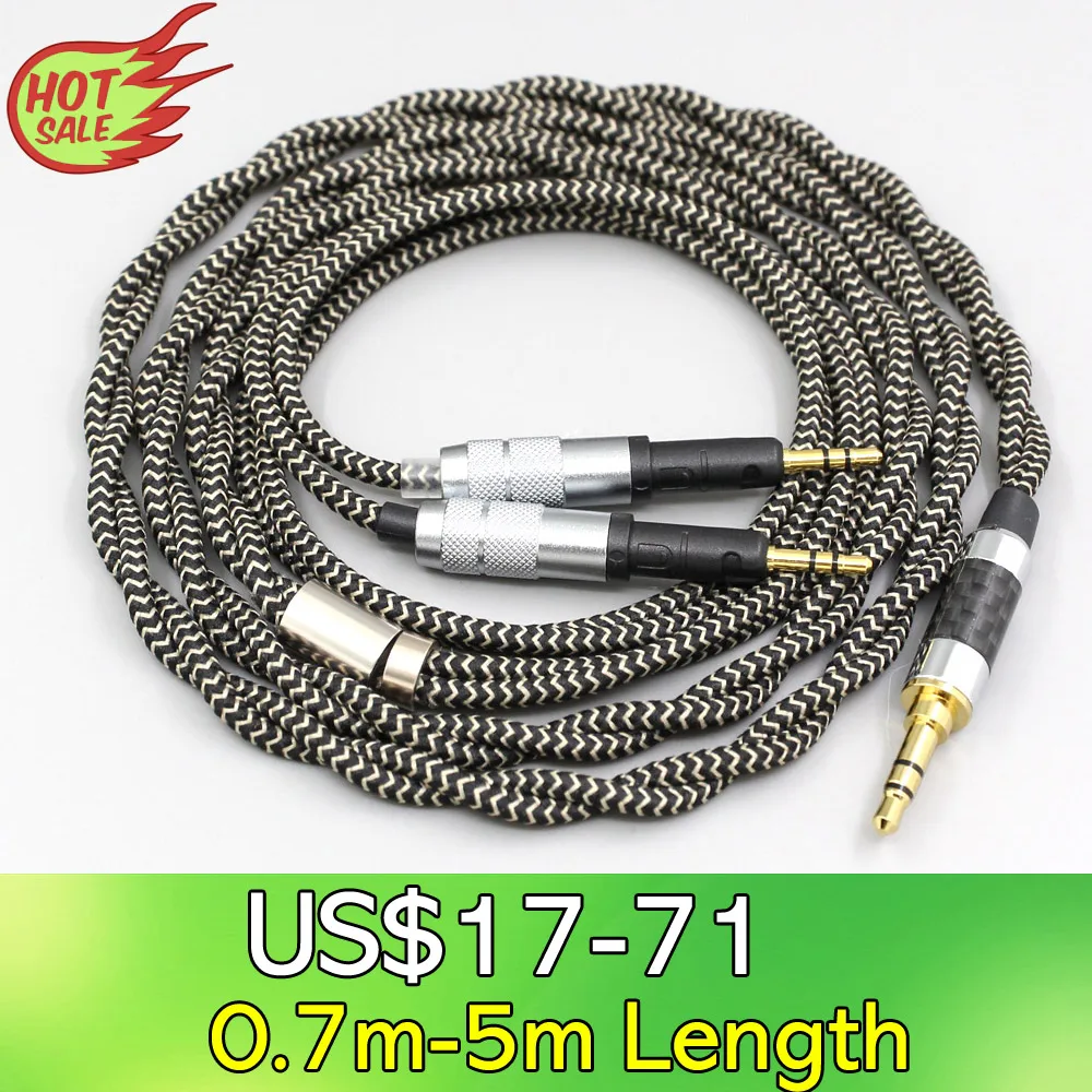 

2 Core 2.8mm Litz OFC Earphone Shield Braided Sleeve Cable For Audio-Technica ATH-R70X Headphone Headset LN008054