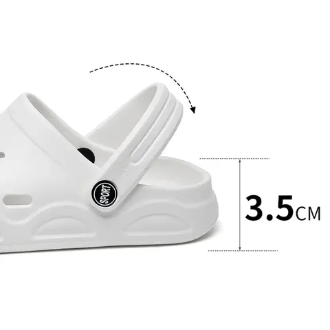 Sommar Bekväma Träskor Tofflor För Damer Lätta Anti-halkiga Strandsandaler Dammode Vita EVA Vattentäta Trädgårdsskor 12 best sales Doris Fanny skor - №3