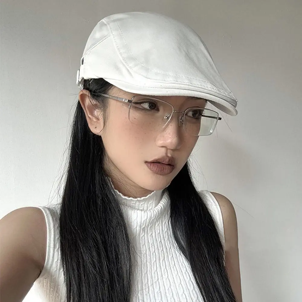 Fashion Breathable Berets Hat Sun Protection Adjustable Cabbie Flat Cap Casual Artistic Newsboy Hat for Women