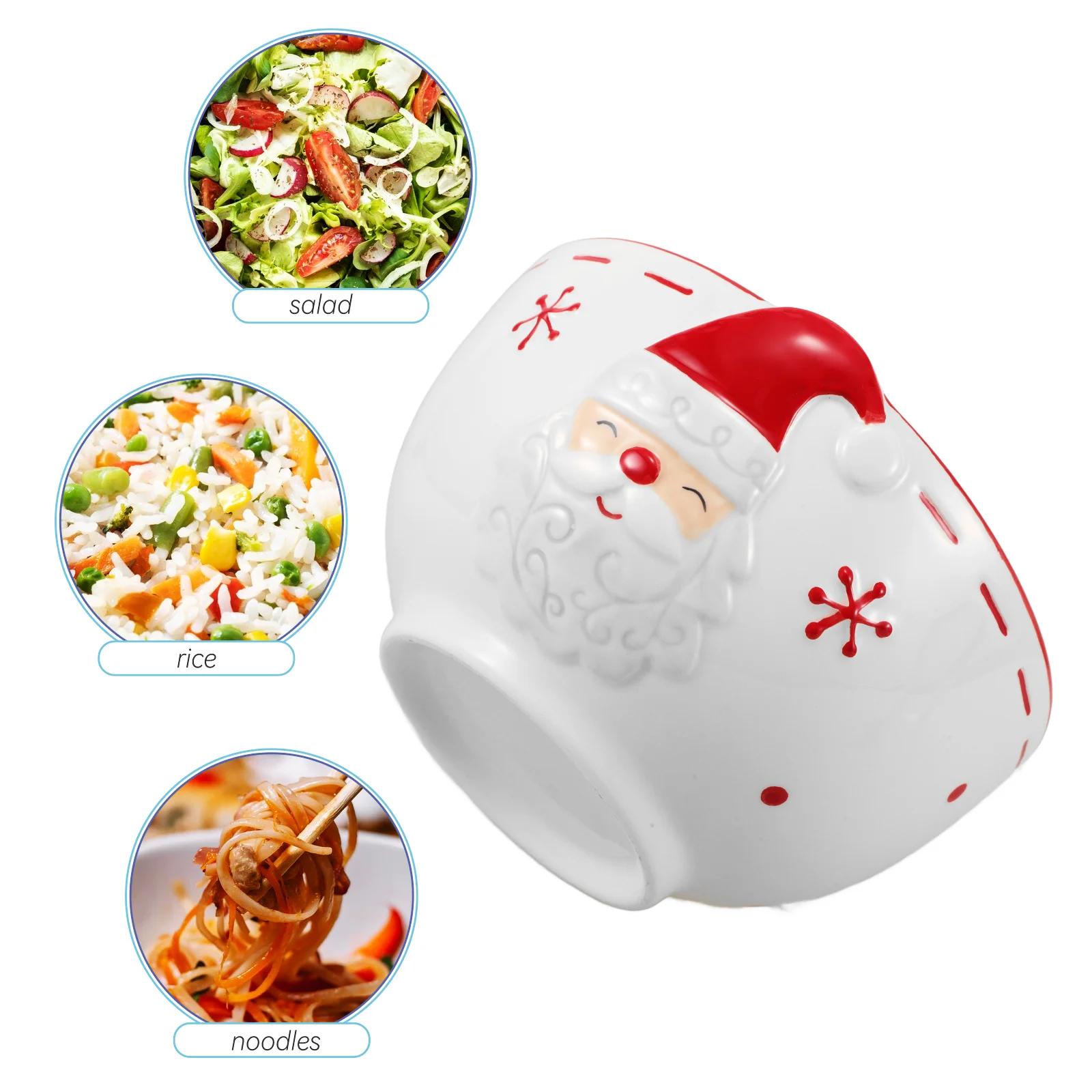  Ceramic Bowl Tableware Ice Cream Novelty Dessert Plates Xmas Candy Bowls Fruit Christmas Serving Holiday