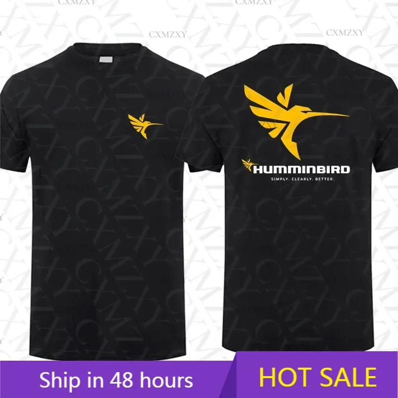 

2025 Men T Shirt Casual New Humminbird Fishing Logo T-shirt Graphic Summer Short Sleeves 100% Cotton S-3XL