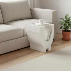 Mesa auxiliar plegable acordeón hexagonal de papel para gatos y perros
